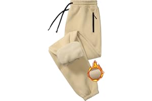 CMTOP Pantalon de Jogging pour Hommes Survêtement Chaud Doublé de Polaire Pantalon de Sport Décontracté en Coton avec Poche Pantalons Baggy d'hiver pour L'intérieur et L'extérieur