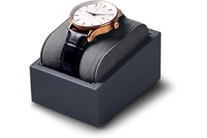 Oirlv Premium Leather Single Watch Display Stand Bracelet Wrist Watch Showcase Jewelry Display Holder(Grey)