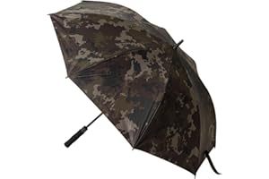 Korda - Compac Umbrella Dark Kamo - Waterproof Fishing Umbrella, 140cm Wide Bankside Shelter, Push Button Open, Compact Retaining Strap Storage