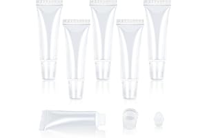 APAUSVCM Lot de 5 tubes vides conteneurs souples pour dentifrice de voyage mini flacons cosmétiques rechargeables pour gloss à lèvres, maquillage
