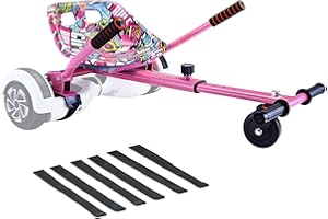 fastvert Eco-friendly Hoverbord Go Kart Attachment - Stylish Seat, Swivel Wheel, Adjustable Length - Fits 6.5", 8", 8.5", 10" hoverbords - Safe & Enjoyable Riding for Kids and Adults!