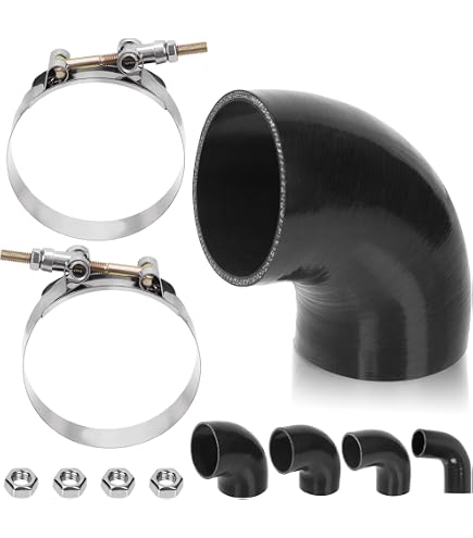 Manguera De Silicona APS 90° Reductora 76-63 Mm – Negro, Para Refrigerante, Turbo O Intercooler