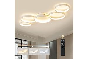 ‎BAYHT BAYHT LED Wohnzimmerlampe Weiße Runde LED Deckenleuchte Dimmbar 50W 6000LM mit Fernbedienung 3000K-6500K Geeignet für Wohnzimmer Schlafzimmer