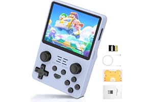 LIDOUYA POWKDDY RGB20S Retro Handheld Spielkonsole, 3.5 Inch IPS Screen Open Source Linux System, Pocket Gamer, 128G, Blau