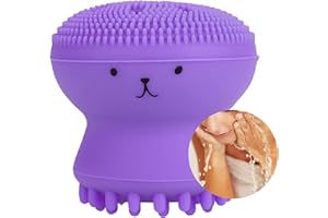 MOUMOUTEN Gesichtsreinigungsbürste, Silikon wasserdichtes Gesichtsmassagegerät Peeling und Fettreinigungsbürste für die Tiefenreinigung Täglicher Entferner(Lila)