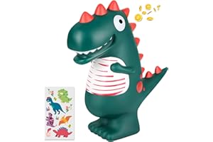 ALAMHI Piggy Bank Dinosaur Money Box Coin Money Tin Personalised Money Jar for Kids and Adults Boys and Girls as Birthday(Green Cute Dinosaur)