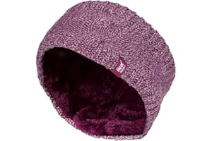 Heat Holders - Damen outdoor gestrickt strick thermo winter stirnband mit innen fleece (One Size, Rosa)