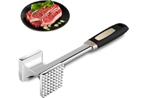 Rubessia Martillo Carne, Mazo para Carne Doble Cara, Ablandador de Carne, Martillo ablandador de Carne de Acero Inoxidable Herramienta de Cocina, para Filetes,Pollo,Cerdo