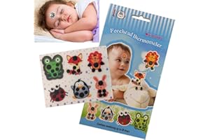 Tianbi 6 tiras de cabeza para la frente, termómetro de cabeza de bebé, calcomanía de termómetro de frente de dibujos animados, termómetros de prueba de temperatura corporal para fiebre infantil