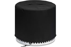 MAVINCHER Feuerschalenabdeckung für Solo-Herd Lagerfeuer, wasserdichte Outdoor-Feuerstellenabdeckung für Propan-Feuerstellen, 600D robuste Terrasse, runde Feuerstelle, schwarz, 55.9 cm Dx40.6 cm H