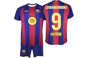 FUTBOL CLUB BARCELONA FC Barcelona Kinder-Set 9 Lewandowski, 1. Team 25/26, offizielle Nachbildung – Kinder-Set mit T-Shirt und Hose