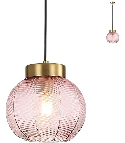 EKSED Pendelleuchte – Messing-Gold, Mit Schalter, Glas-Lampenschirm, Für Kücheninsel Oder Esstisch