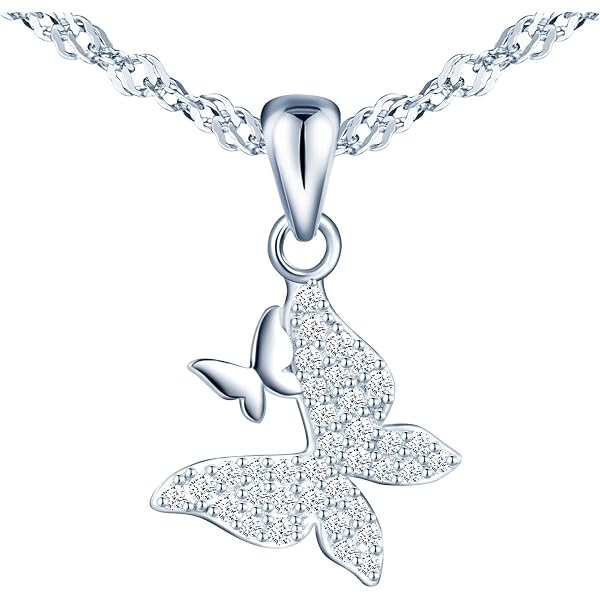 Ensemble De Bijoux Papillon En Argent 925 - Collier Et Boucles D'oreilles Avec Zircon - Cadeau élégant Pour Femme Ou Fille (Noël, Anniversaire)