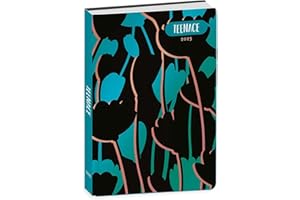 TEENACE. Agenda Compatibile con DIARIO Scuola Nero con Foglie datato 2024-2025 Pocket 16x11cm + Omaggio portachiave con Paillettes + Penna Glitterata Omaggio + Omaggio segnalibro