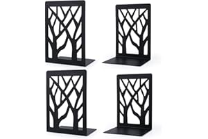 Gucass 2 Paires Serre Livre, Presse Livres en Métal, Bloc Livre pour Ranger des Livres des Magazines Dossiers DVD etc, Cale Livre pour Bibliothèque Bureau Écoles Librairie, Noir A