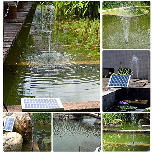 LEDGLE 5W Solarbrunnenpumpe, Garten Wasserpumpe für den Hof, maximaler Durchfluss 380L / h - 6