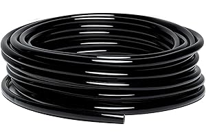 YQBFTC 8M Irrigation Pipe 4-7 MM,Garden Irrigation Hose Pipe Watering Plants Green House for Micro Drip Systems Flexible Tube,Black PVC Micro Drip Line Precise Watering for Gardens,Orchards & Rows