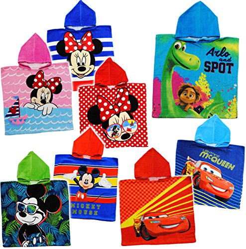 Preisvergleich Produktbild Kapuzenhandtuch / Badeponcho - " Disney Mickey Mouse " - 100 % Baumwolle - 50 cm * 105 cm - 2 bis 6 Jahre Poncho - mit Kapuze - Frottee / Velours - Handtuch Strandtuch - Jungen / Mädchen / für Baby & Kinder Badehandtuch - Poncho Badetuch - Kapuzentuch / Kapuzenstrandtuch - Maus / Micky Playhouse - Mäuse - Kinderbadetuch / Bademantel / Badecape - Duschtuch