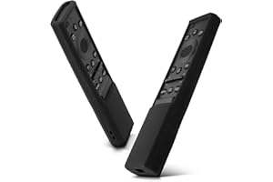 YIBICHIN Ochronne silikonowe etui na pilot zdalnego sterowania Samsung Smart Voice BN59-01300J BN59-01357B, zdalne etui pasuje do pilota Samsung Solar Cell Remote, zmywalne, odporne na wstrząsy, odporne na zgubienie ze smyczą (czarne)