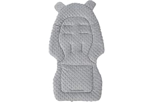 BAOQIFONG Baby Pushchair Seat Liners, Baby Stroller Cushion Seat Pad, Baby Seat Cushion, Baby Car Seat Insert Cushion, Comfortable Breathable Stroller Mat for Pushchair Car Seat Stroller, Gray