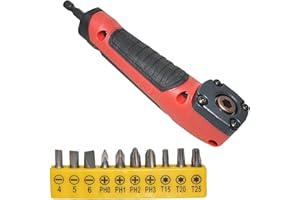 KEWAYO Adattatore Angolare a 90° con 10 Punte, per Avvitatore a Batteria e Trapano Elettrico