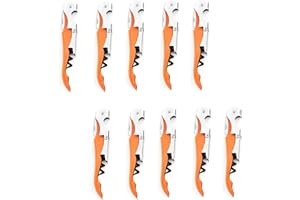 MADEHAY Kellnermesser Edelstahl, 68g Heavy Duty Edelstahl Wine Key,Korkenzieher Weinöffner mit (orange/10 Stück)