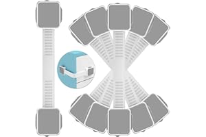 ROTOPATA 6 Stück Kindersicherung Schrank Schranksicherung, Schubladensicherung Baby für Tür Kühlschrank und Schubladen, Türsicherung Kinder mit 3M Kleber ohne Bohren und Entriegelungsknopf Design