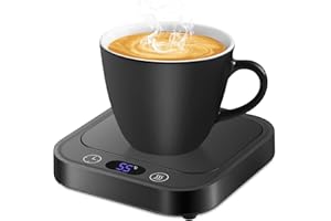‎WRYMISH Wrymish Tassenwärmer, Kaffeewärmer für Schreibtisch mit 4 Temperaturen (45°C/55°C/65°C/80°C), Thermostatische Kaffeetassenwärmer mit 8-Stunden-Abschaltautomatik für Kaffee, Kakao, Tee und Kerzen