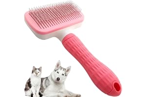 Self Cleaning Slicker Brush for Dogs,Cats, Rabits,Puppies etc, Laadi Cat Brush Dog Brushes For Grooming,Dog Brushes For Shedding,Cat Brushes for Long haired Cats Dogs. (Pink)