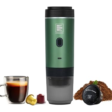 Machine à Café Espresso Portable – Chauffante USB-C, Compatible Capsules NS Et Café Moulu, 60ml, Pour Voiture, Randonnée, Bureau