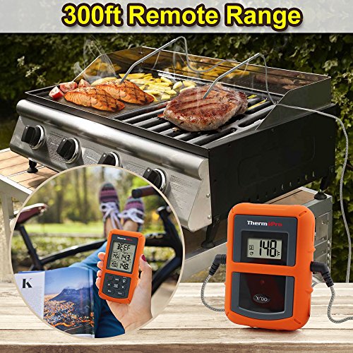 ThermoPro TP20 Digital BBQ Funk Thermometer Wireless mit 2 Temperaturfühlern für BBQ, Ofen und Grills - 2