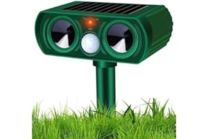 LENGDENG Cat Repellent Garden, Solar Powered Ultrasonic Fox Deterrent for Gardens, Cat Scarer IPX4 Waterproof, Solar Powered Animal Repellent Outdoor Farm Yard Effective for Squirrels, Dogs Foxes Birds