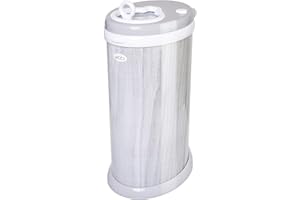 Ubbi Steel Diaper Pail, Odor Locking, No Special Bag Required, Award-Winning, Registry Must-Have, Woodgrain
