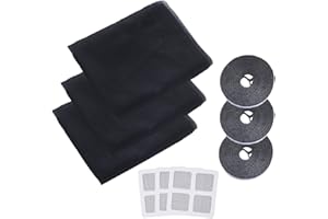 AstarFavor 3 pezzi Zanzariere per Finestre nero,1,5 m * 1,3 m Rete per Zanzariera Finestra,Rete per Zanzariera,con 3 rotoli di nastro autoadesivo