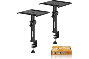 Vondynote Set di 2 supporti per altoparlanti da tavolo per monitor da studio corti regolabili in altezza