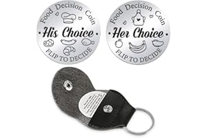 ONPERPOE Funny Food Decider Coin Stainless Steel Double Sided Coin with PU Leather Case Wedding Gifts for Him Her Birthday Presents for Husband Wife Anniversary Presents for Couples Boyfriend Girlfriend