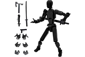 Azxndy 3D Printed Moveable Joints Robot，Finger Exercising Toys Assembly Set，Multi Joint Movable Model，Full Body Mechanical Movable Toy,Movie Character Desktop Decoration for Game Lovers (black)