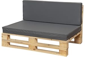 PALETS TALAVERA SL Conjunto Sofa DE PALETS + Set Cojines (Asiento + Respaldo) (120X60, Gris Nautico)