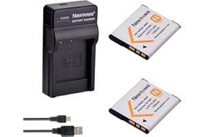 Newmowa NP-BN1 Batería (2-Pack) y Kit Cargador USB portátil para NP-BN1,DSC-QX10, DSC-QX30, DSC-QX100, DSC-T99, DSC-TF1, DSC-TX5, DSC-TX7, DSC-TX9
