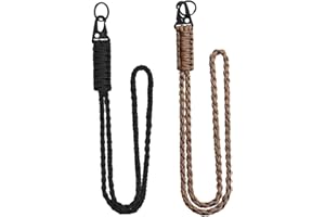 BCBF 2 Pcs Paracord Porte-clés Lanière Sangle de Cou Longue Lanière de Cou Paracorde avec Mousqueton Paracord pour carte d'identité, clés, appareil photo