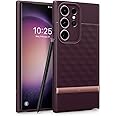 CASEOLOGY by Spigen Parallax Back Cover Case Compatible with Samsung Galaxy S23 Ultra Case (TPU and PC | Burgundy)