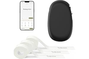 SUPVAN E10 etiquetadora Bluetooth, Value Pack con 3 Rollos Etiquetas Impermeables (15mm x 6 m/Rollo), Negro