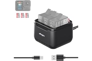 LHPHEIX HERO13 Black Battery Charger, For gopro13 Charger Hub,Portable Quick Batteries Charging Hub with 3PCS SD Card Slot FOR GoPro Hero 13 Black Enduro Battery Accessoires