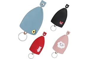AfitLulu 4 Pieces Car Key Case Creative Pull Out Style Key Sleeve for House Keys, Car Key Holders, PU Leather Key Bag Key Sleeve for Handbags, Fashionable Key Pouch for Women and Men