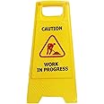 AIR O MATIC Work in Progress Sign Caution Standing Board (Yellow)