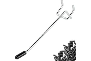 Nivithi 55 Pièces Crochets pour Panneau Perforé 15cm Idéal pour Organiser Outils sur Panneau Perforé Mural et Panneau Porte Outils, Solution Robuste pour Magasin, Espacement des Trous 2.5 cm