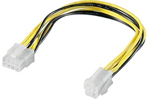 Goobay 51358 Cavo Elettrico/Adattatore PC ATX12 P4, da 4 Pin a 8 Pin, 0.2 m Lunghezza del Cavo