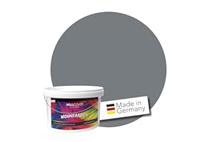 WALLCOVER Couleurs Peinture Murale Gris pour l'Intérieur 5 L Peinture Intérieure Moon 6B Mat Professionnelle Peinture Intérieure Murale de Qualité Supérieure