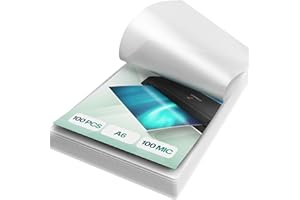 ACROPAQ Laminating Pouches A6-100 Pack, 200 Micron (2 x 100 Micron), Glossy Finish, Premium Quality, Rounded Corners, Ideal for Craft Materials and signages - 18016