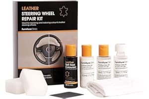 Kit de Réparation Volant de Voiture Furniture Clinic (Noir) – Retire Toute Accumulation de Graisse, Répare Tout Dommage & Restaure la Couleur